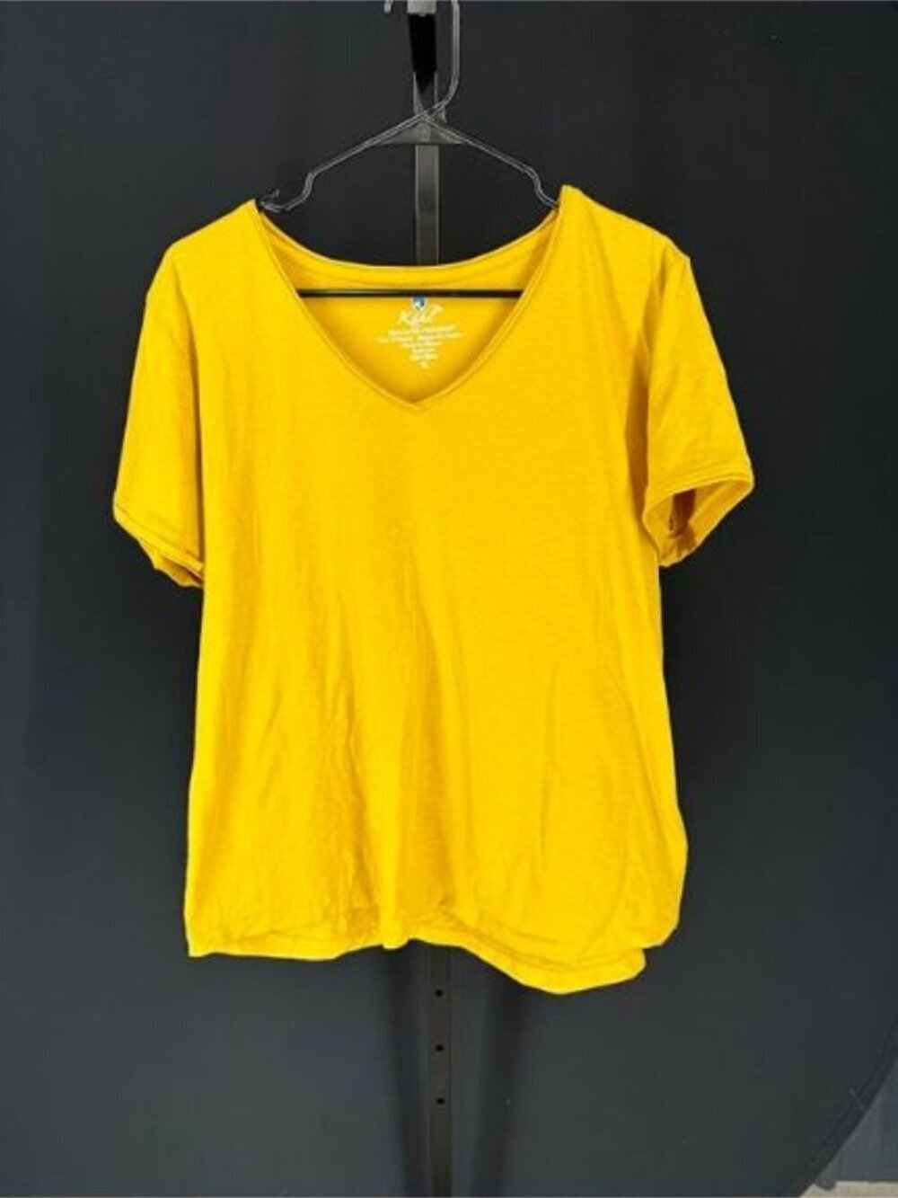 Kuhl Mustard Yellow Soft V-Neck Short Sleeve Tee